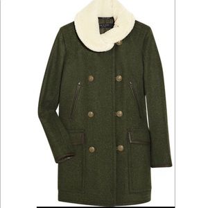 Rag& Bone Military Euston Shearling Collard Jacket